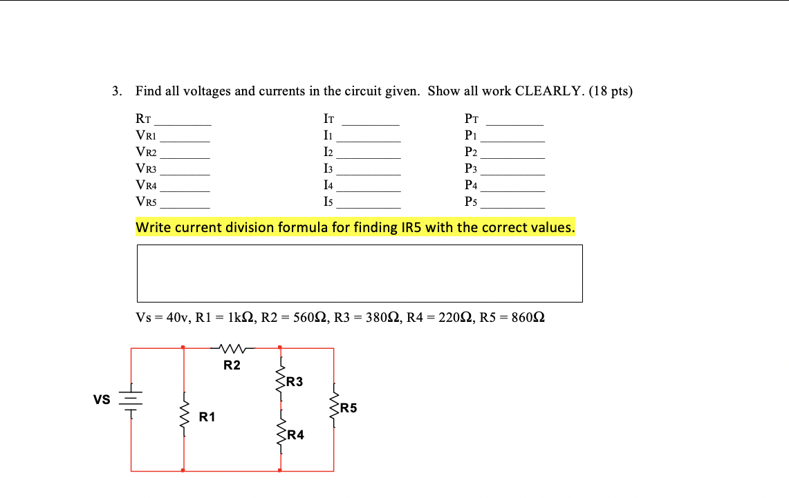 Solved 3. Find all voltages and currents in the circuit | Chegg.com