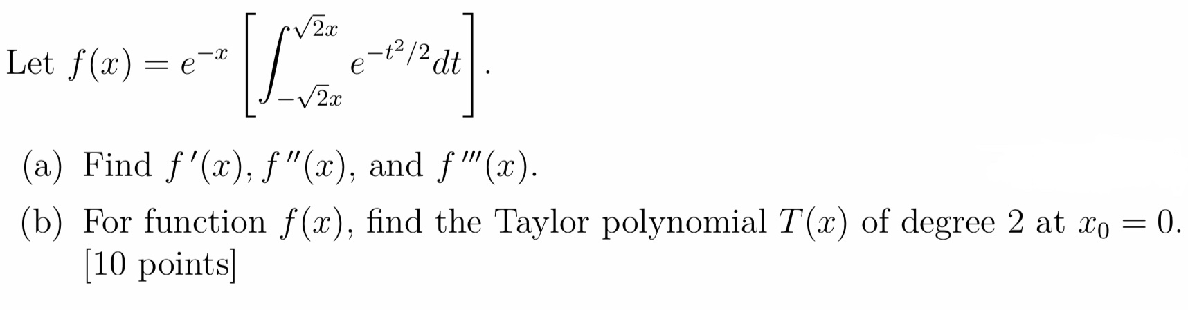 Solved V2 Let F X E T 2 Dt Et2 J V2x A Find Chegg Com