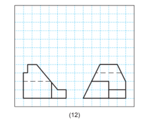 Solved Giving the front view and right view, find the top | Chegg.com