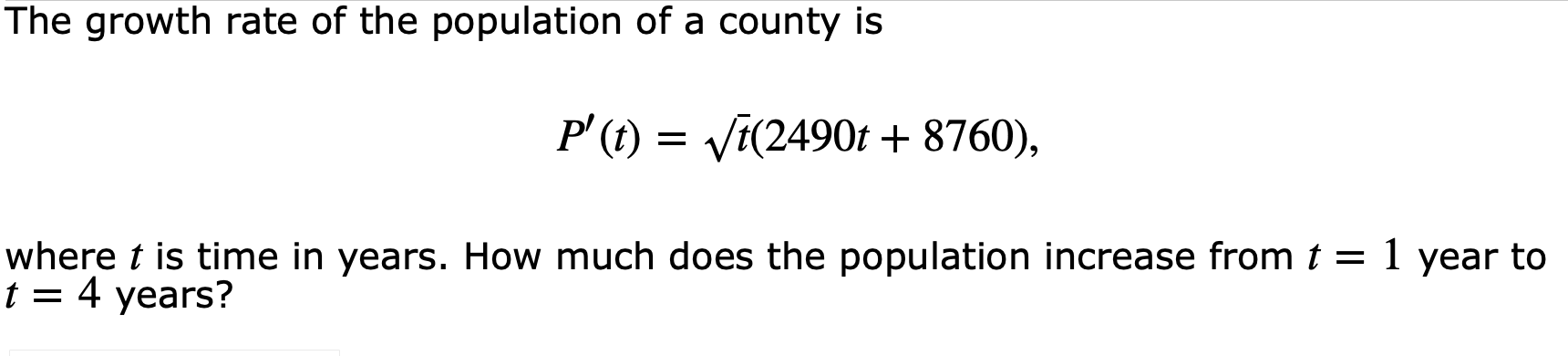 Solved The growth rate of the population of a county is P' | Chegg.com