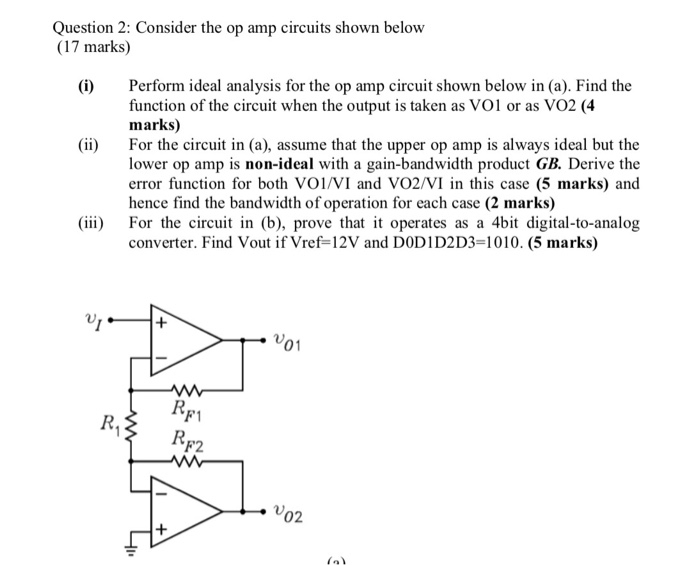 Solved Question 2: Consider the op amp circuits shown below | Chegg.com