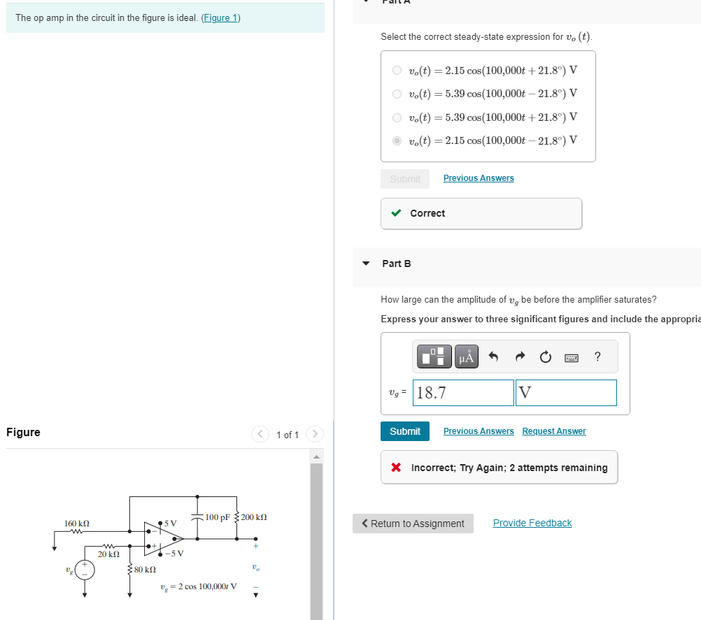 Solved The op amp in the circuit in the figure is ideal. | Chegg.com