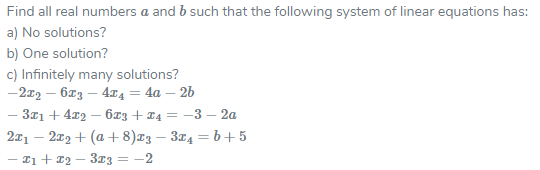 Solved Find All Real Numbers A And B Such That The Following | Chegg.com