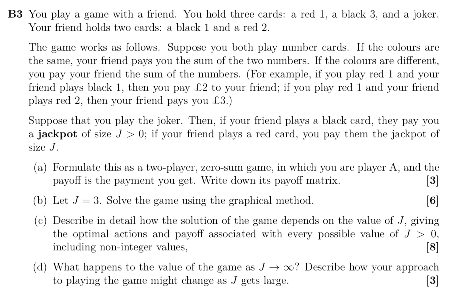 B3 You play a game with a friend. You hold three | Chegg.com