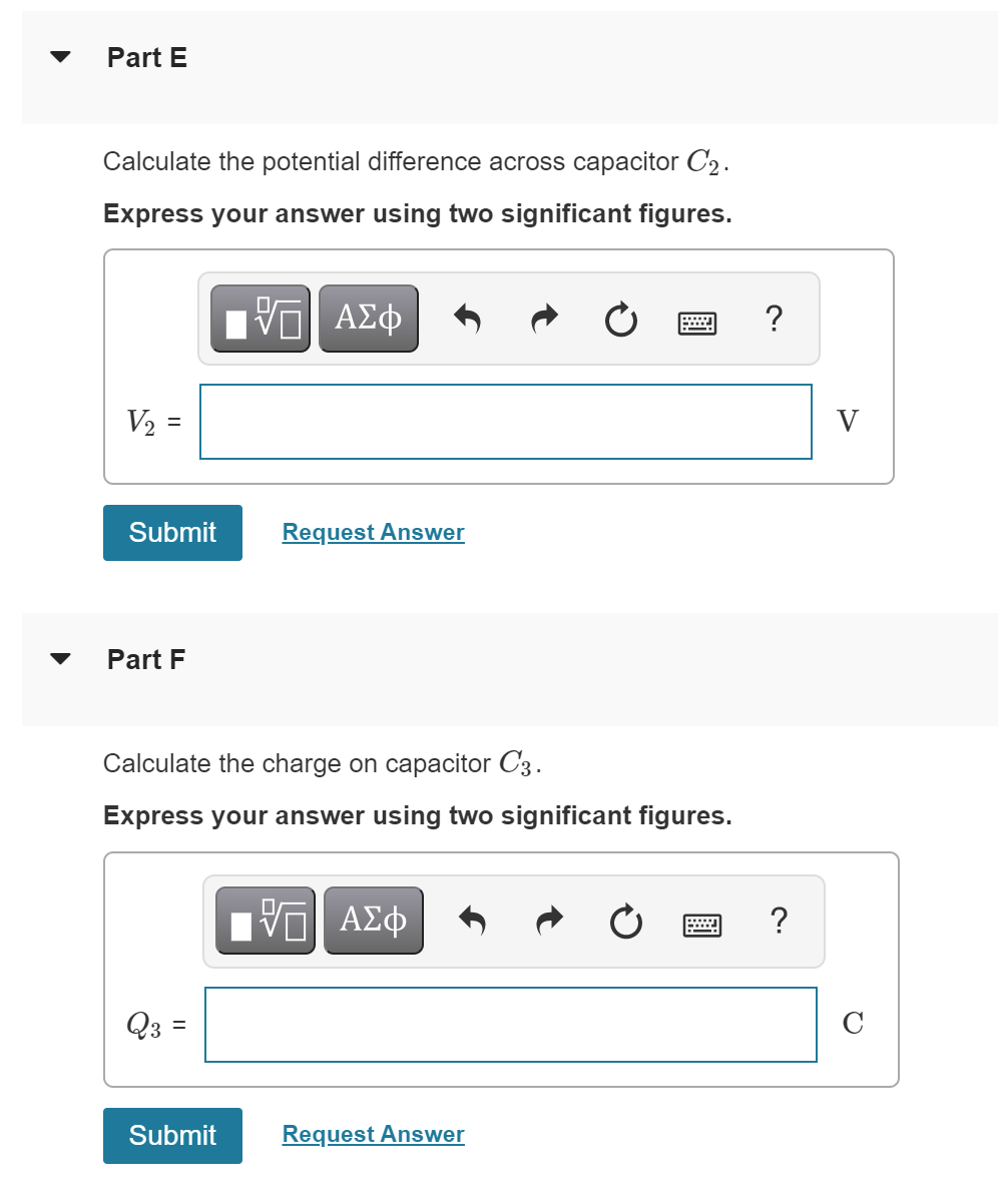 Solved Part A In the figure (Figure 1), C = C5 = 9.0 uF and | Chegg.com