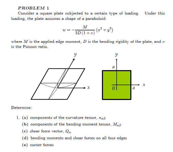 Solved PROBLEM 1 Consider a square plate subjected to a | Chegg.com