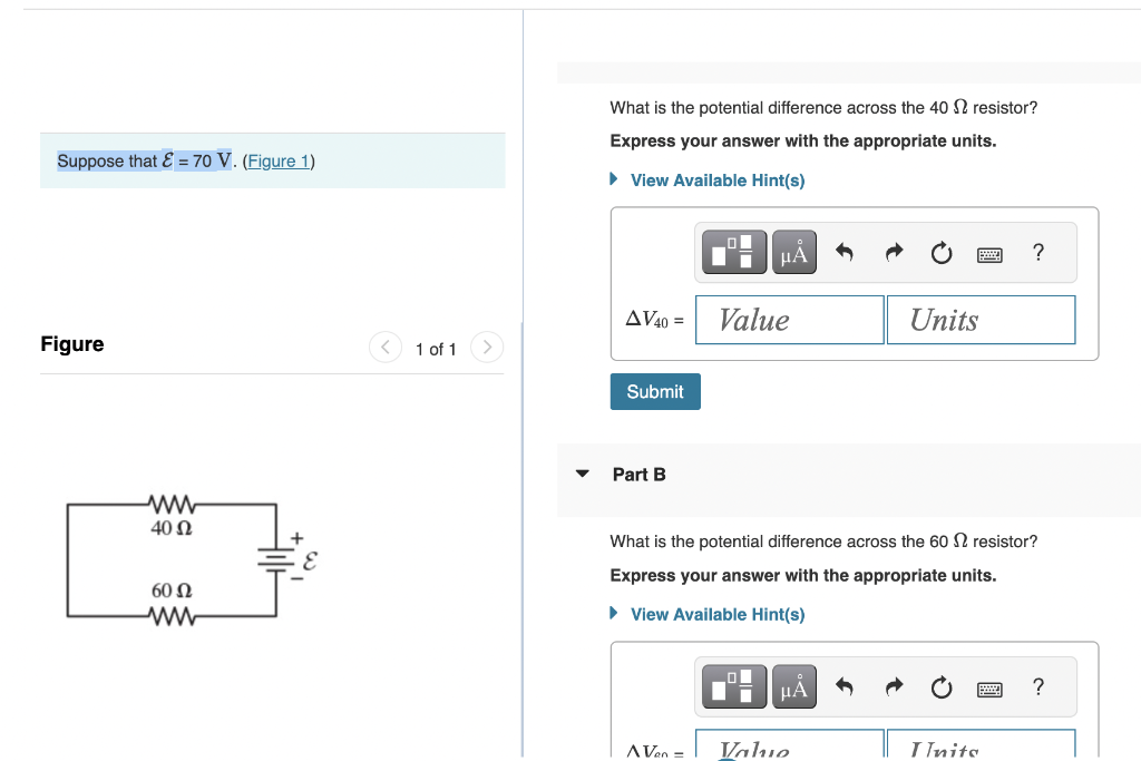 Solved What is the potential difference across the 40Ω | Chegg.com