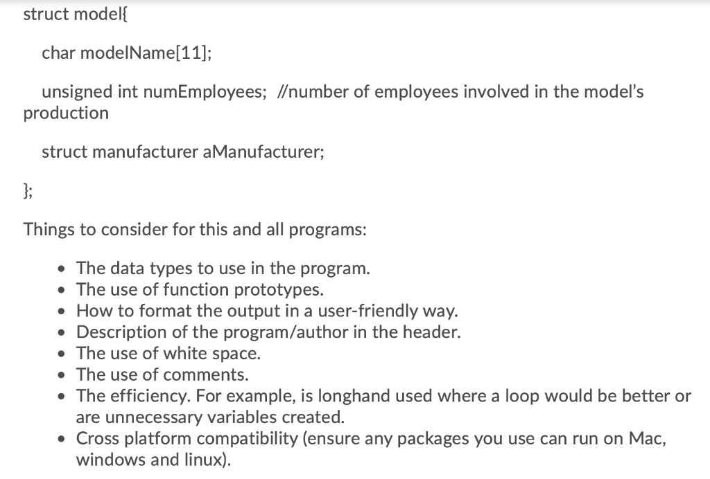 Solved Using the two structures below, write a C Program | Chegg.com