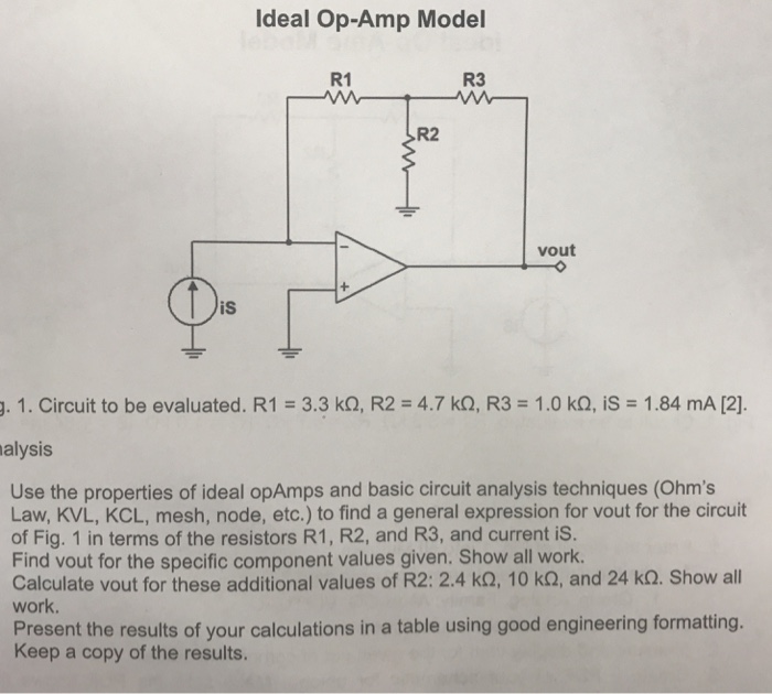 Solved use the properties of ideal op amps and basic circuit