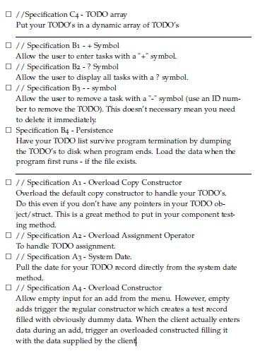 Solved Problem. Create a command line TODO list program. | Chegg.com