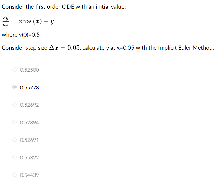 Solved Consider the first order ODE with an initial value: | Chegg.com