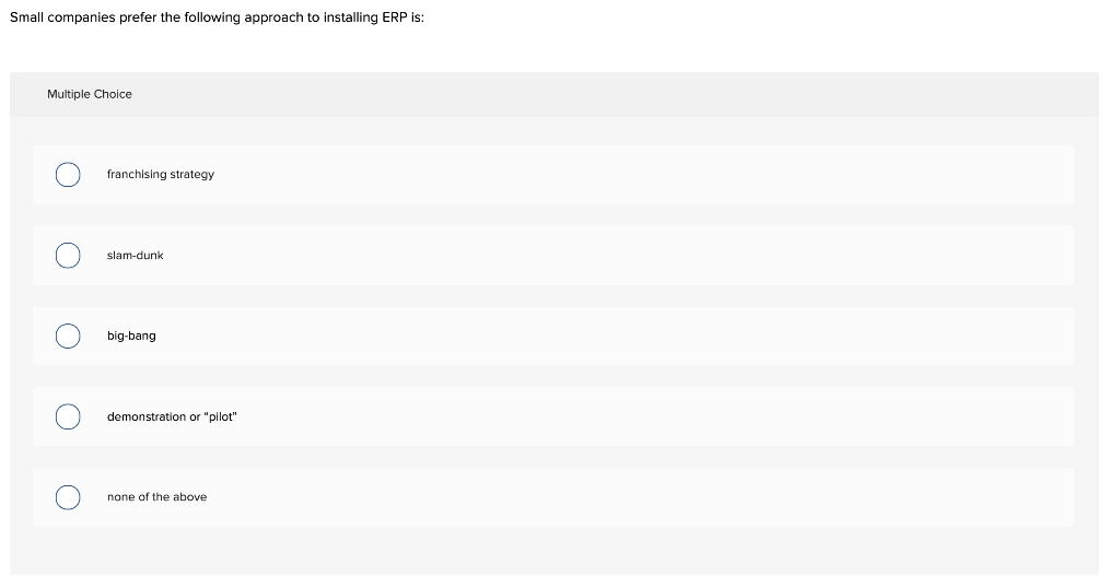 Solved A real transformational ERP implementation takes: | Chegg.com