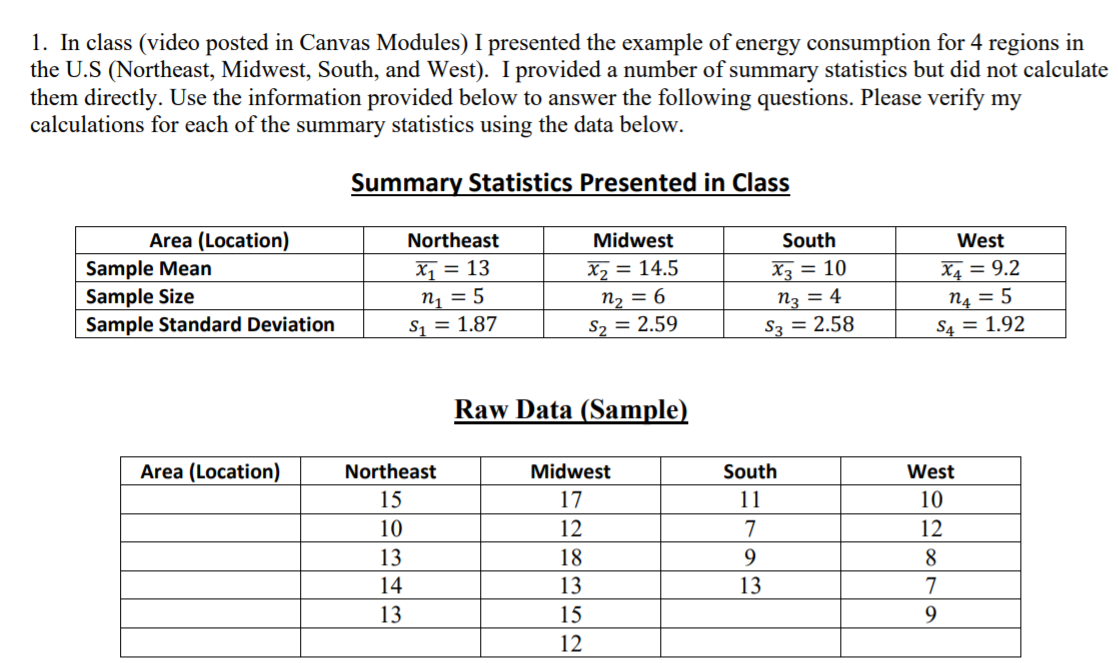 Solved a. Use the raw data to verify the calculations for