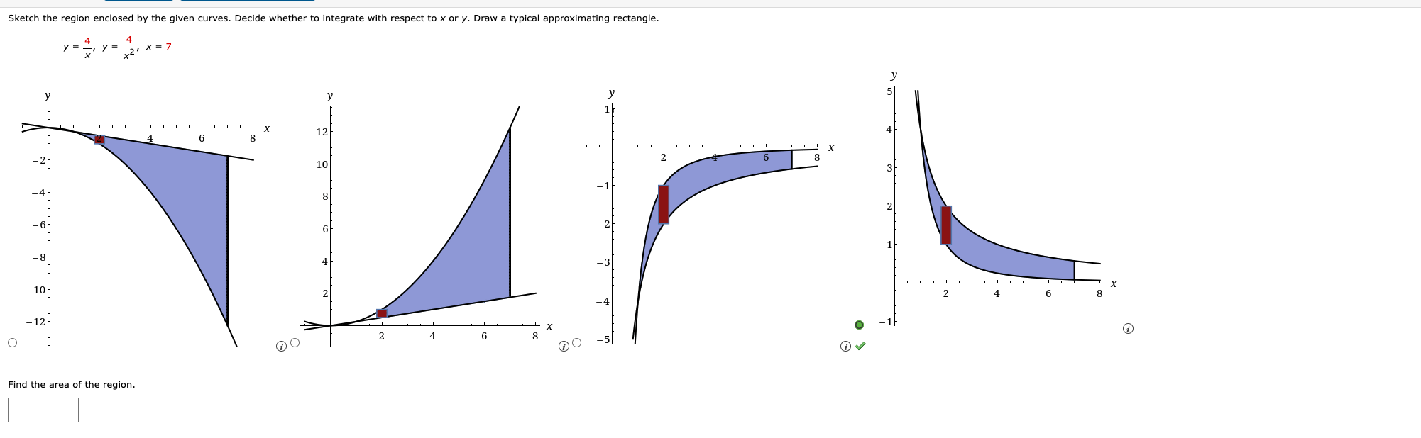 Solved Find the area of the region. | Chegg.com