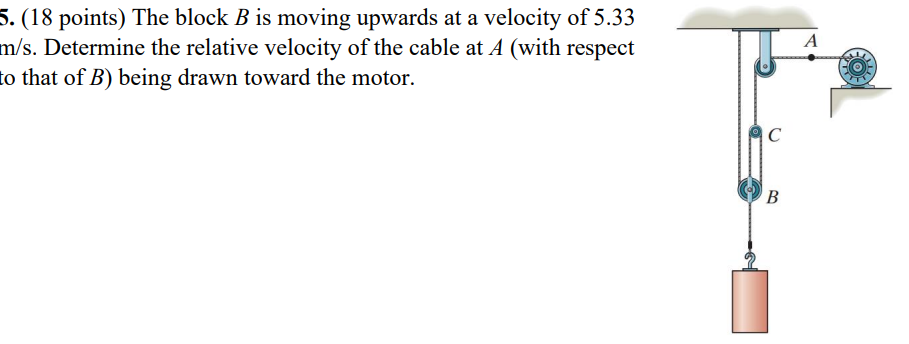 Solved 5. (18 Points) The Block B Is Moving Upwards At A | Chegg.com