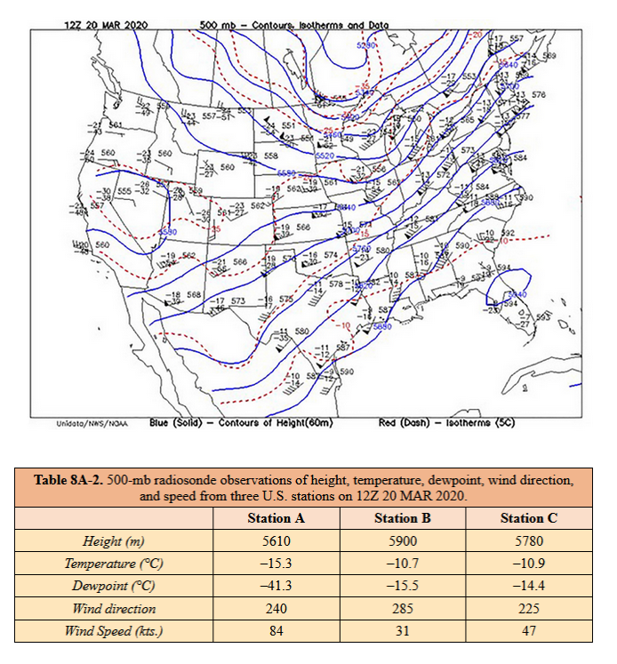 Solved 127 20 MAR 2020 500 mb - Contoure, Isotherms ond Dato | Chegg.com