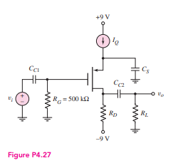 Solved 4.27 For the common-source amplifier shown in Figure | Chegg.com