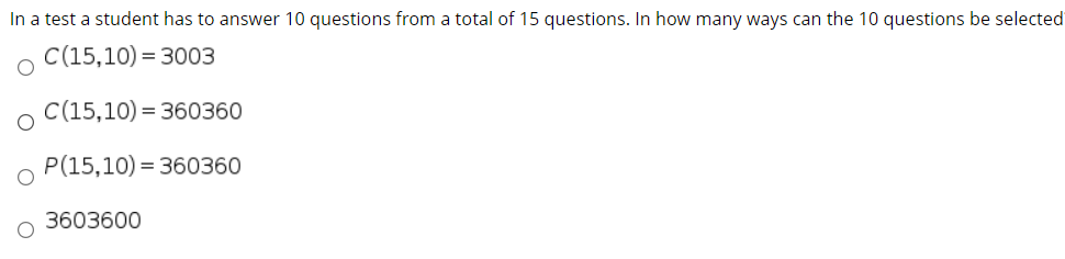 Solved In a test a student has to answer 10 questions from a | Chegg.com