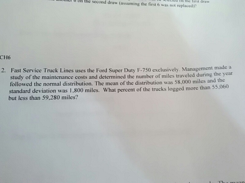 Solved lel u on the second draw (assuming the first 6 was