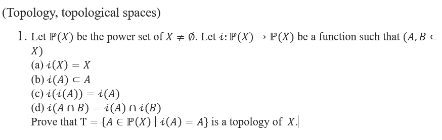 Solved 1 Let P X Be The Power Set Of X ∅ Let I P X →p X