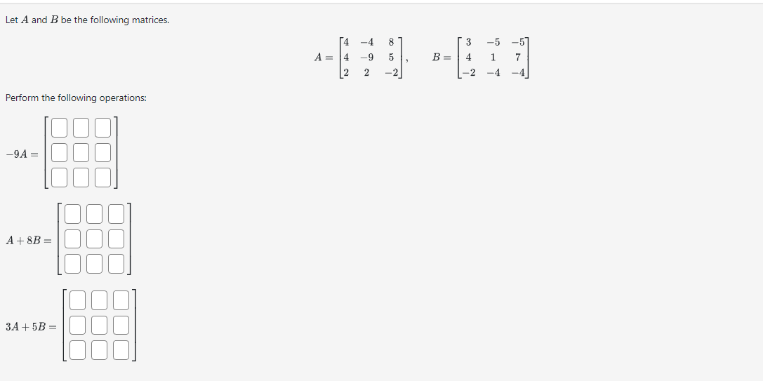 Solved Let A and B be the following matrices. | Chegg.com