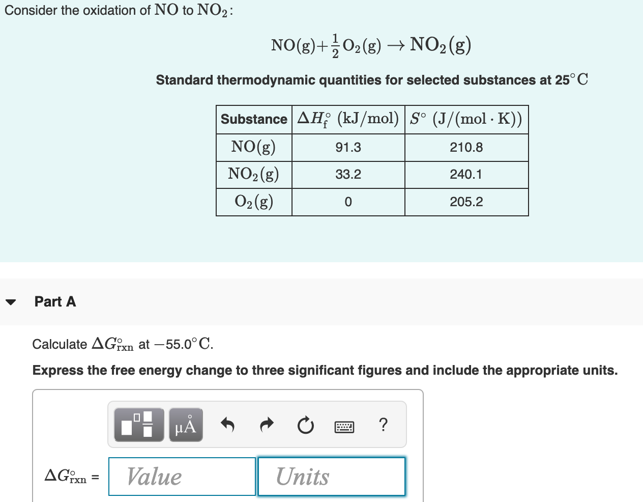 Solved Consider the oxidation of NO to NO2: NO(g)+2,02(8) | Chegg.com