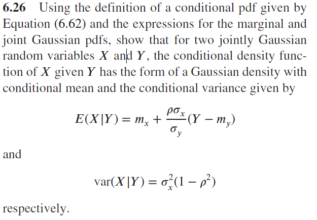 Solved 6.26 Using the definition of a conditional pdf given | Chegg.com