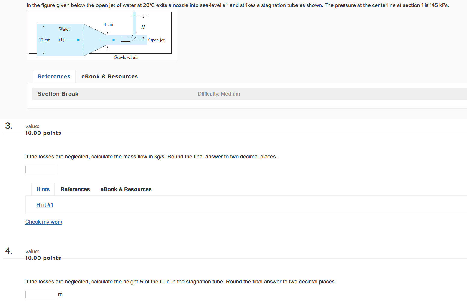 Solved In The Figure Given Below The Open Jet Of Water At | Chegg.com