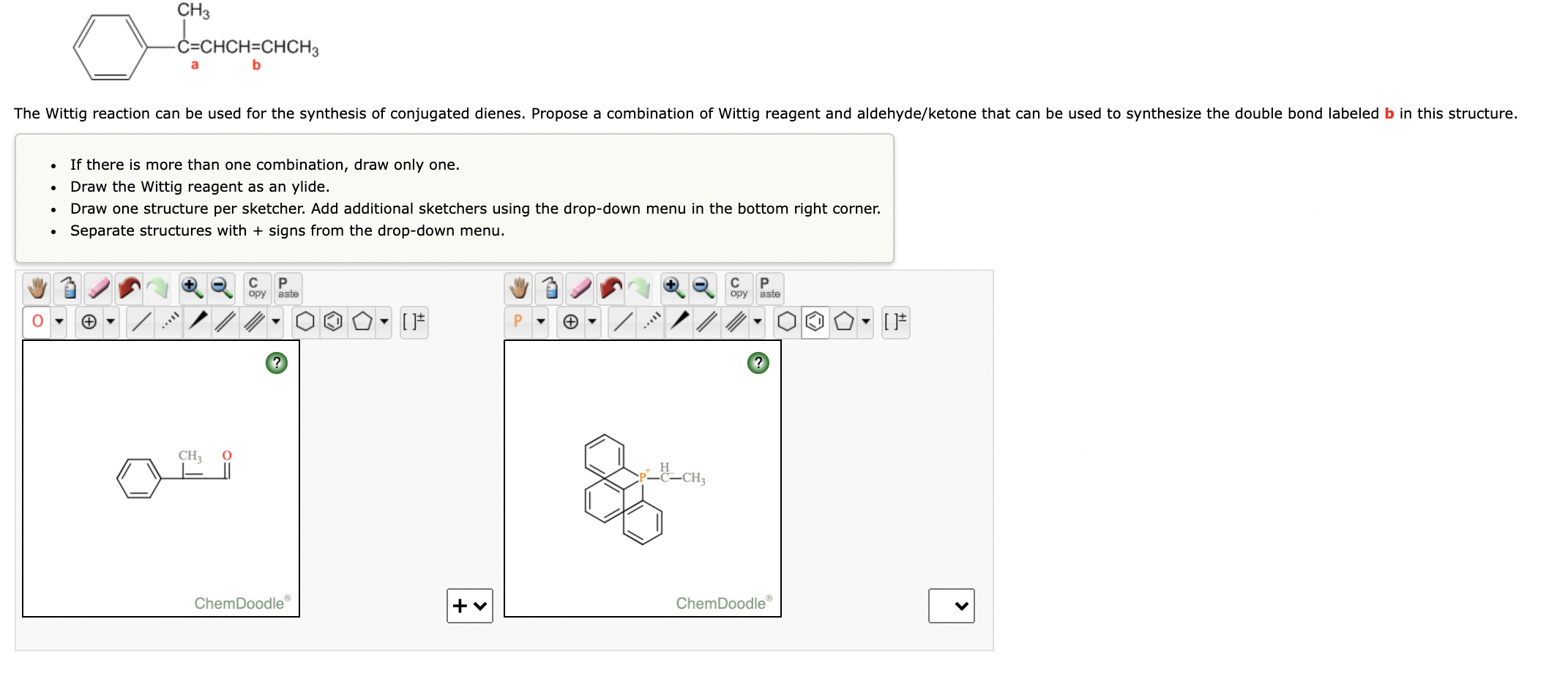 Solved Ch3 C=chch=chch3 A B The Wittig Reaction Can Be Used 