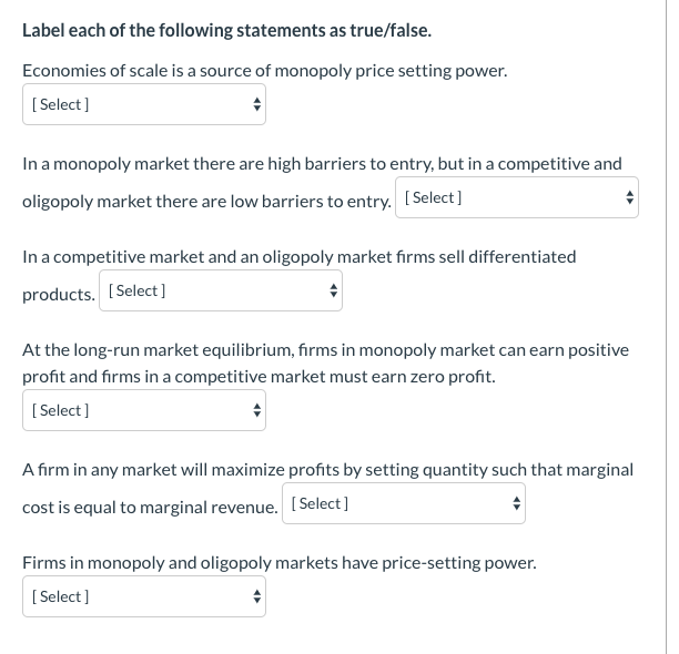 Solved Label each of the following statements as true/false. | Chegg.com
