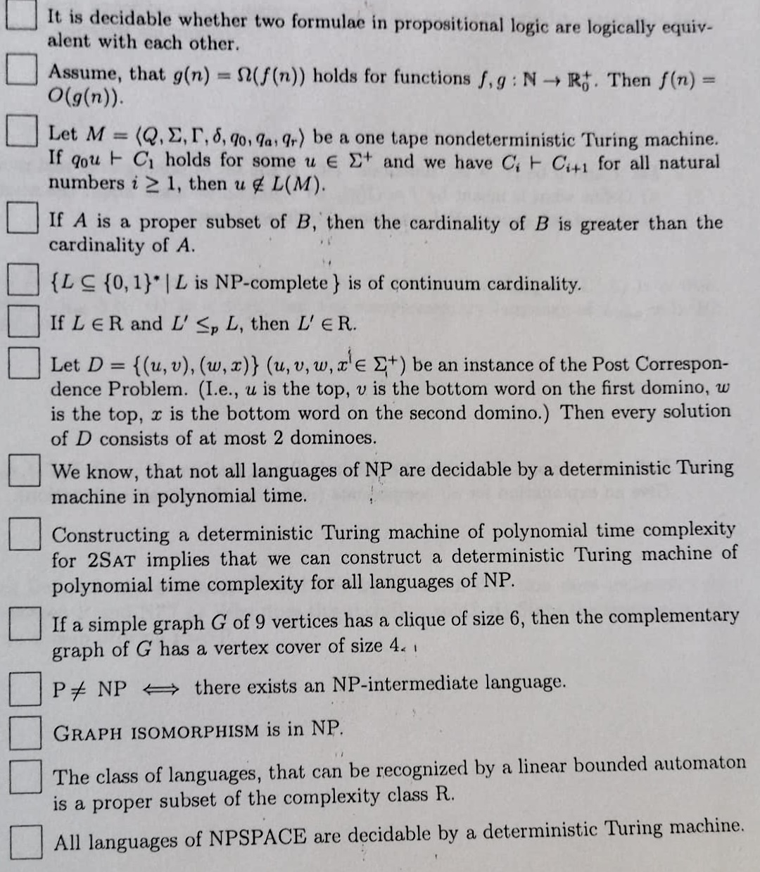 Solved Determine Whether The Following Sentences Are True Or | Chegg.com