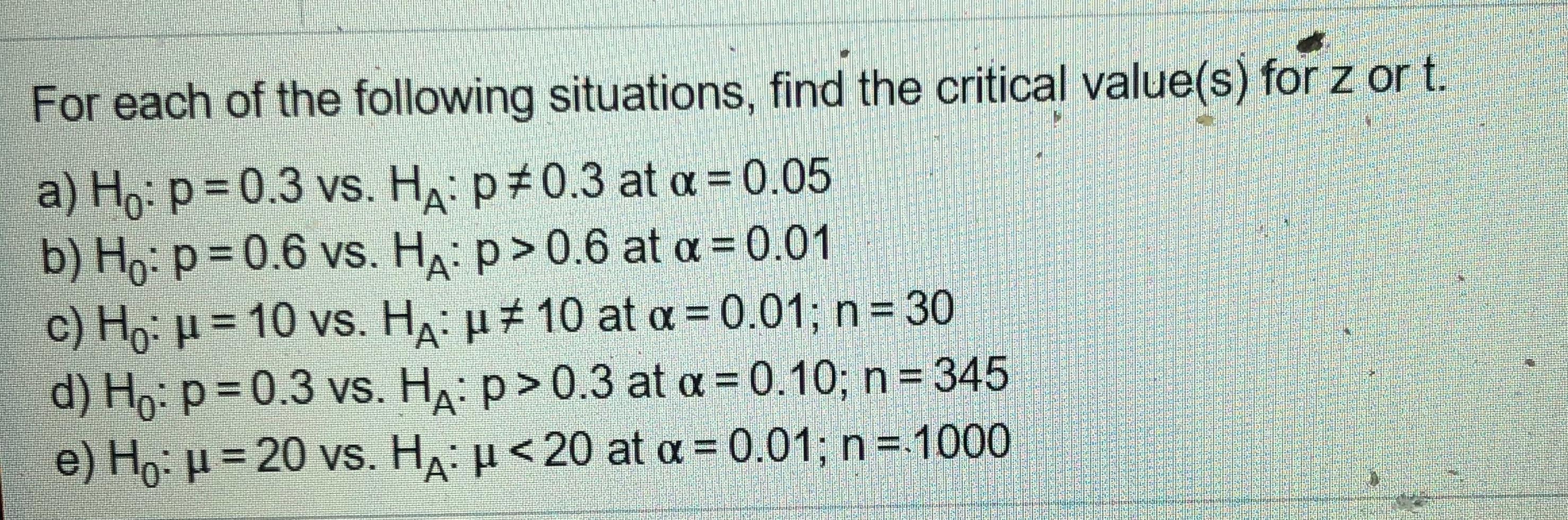 Solved For each of the following situations, find | Chegg.com