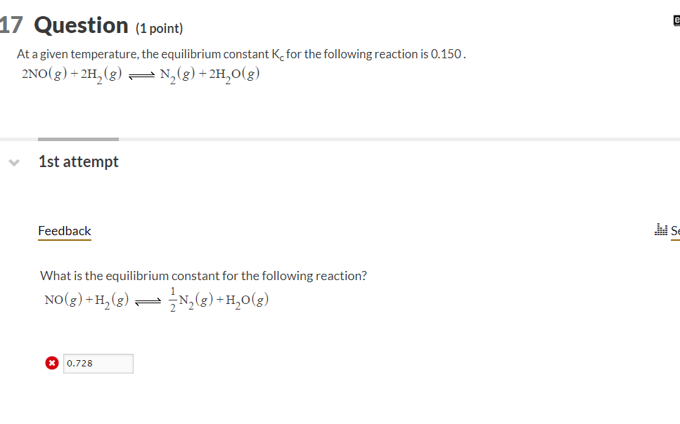 Solved 17 ﻿Question ?(1 point) At a given temperature, the | Chegg.com