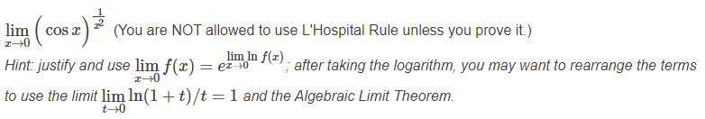 Solved Compute The Following Limit: | Chegg.com