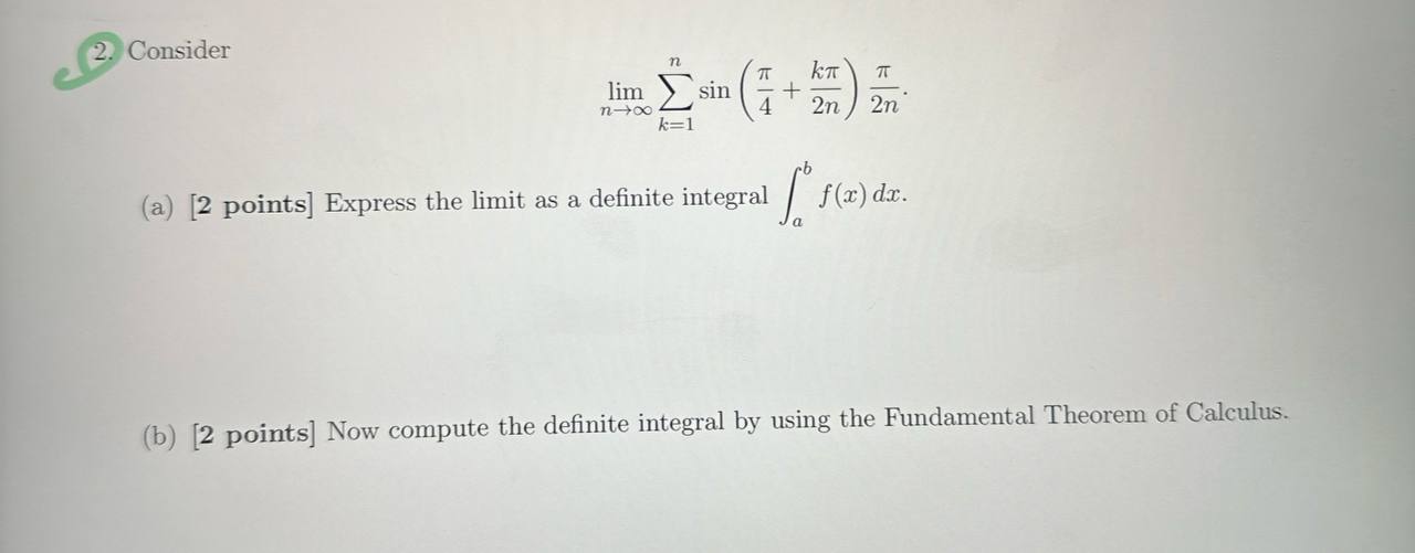 a)Express the limit as a definite integralb) compute | Chegg.com