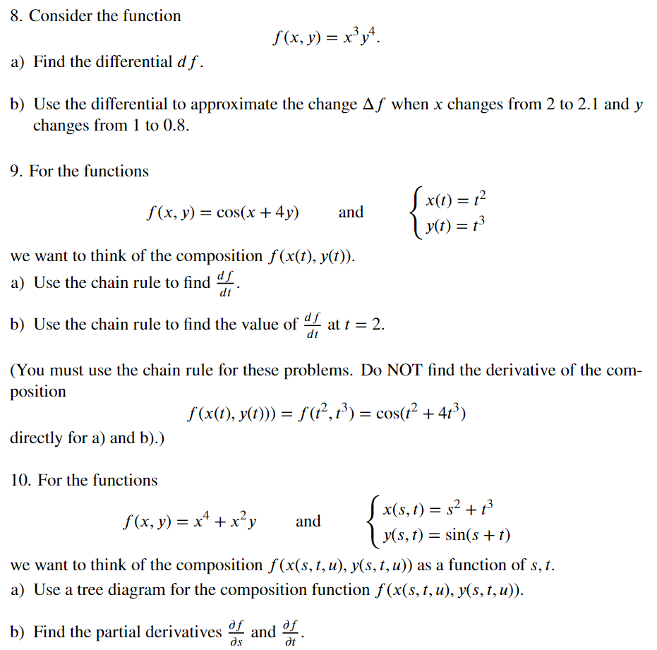 Solved Consider the functionf(x,y)=x3y4.a) ﻿Find the | Chegg.com