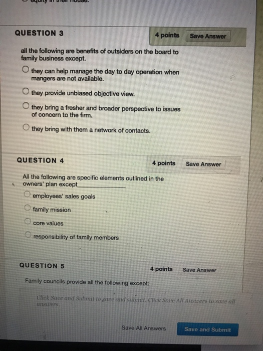Solved QUESTION 1 4 points Save Answer The following are the | Chegg.com