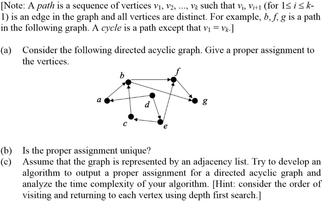 Solved A directed acyclic graph is a directed graph with no | Chegg.com