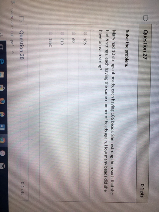 Solved DQuestion 27 0.1 pts Solve the problem. Mary had 10 | Chegg.com