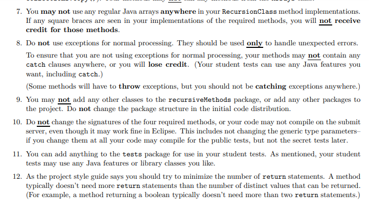 Solved For this project you will write four recursive | Chegg.com