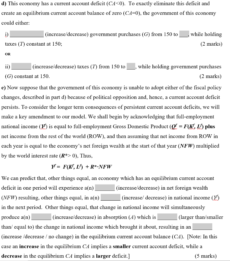 Solved 2 1 Consider A Long Run Model Of A Small Open Econ Chegg Com