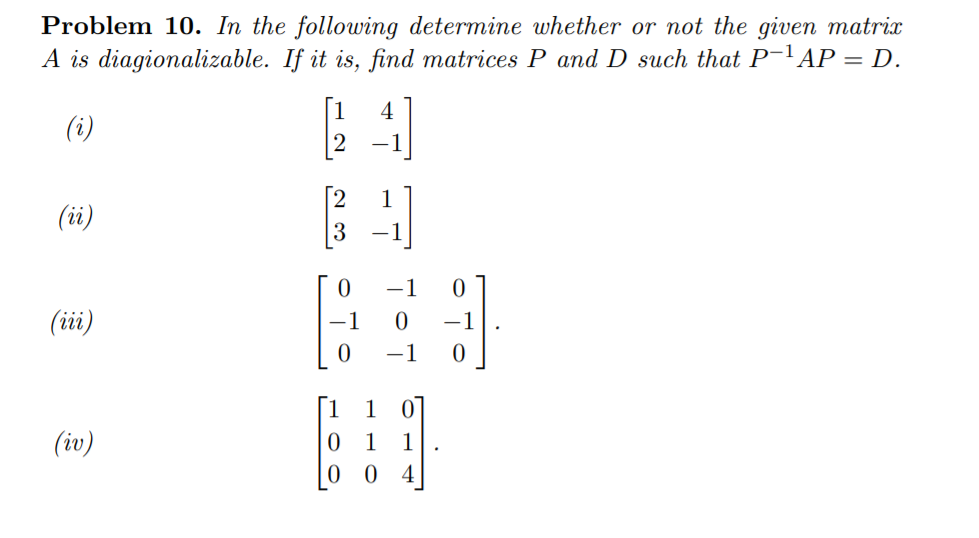 Solved In the following determine whether or not the given | Chegg.com