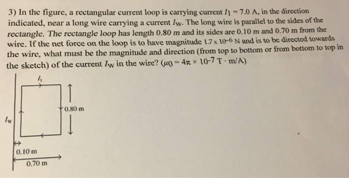 Solved 3) In the figure, a rectangular current loop is | Chegg.com