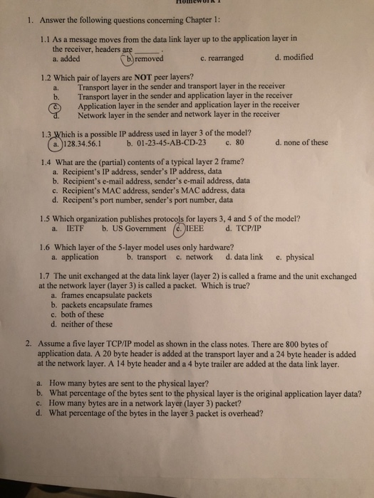 Solved 1. Answer the following questions concerning Chapter | Chegg.com