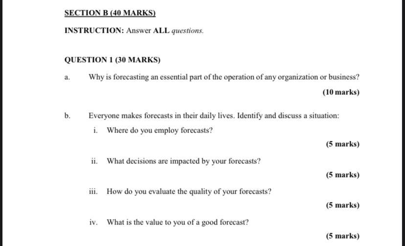 Solved SECTION B (40 MARKS) INSTRUCTION: Answer ALL | Chegg.com