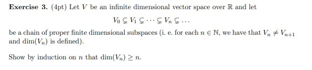 Solved Exercise 3 4pt Let V Be An Infinite Dimensional Chegg Com