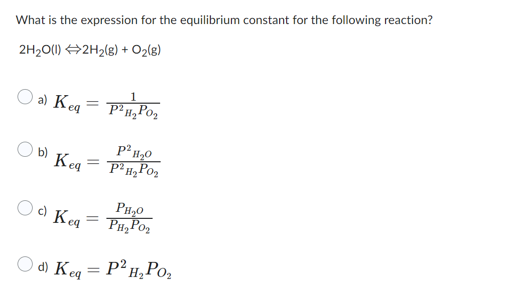 Solved For the reaction given below, the value of the | Chegg.com