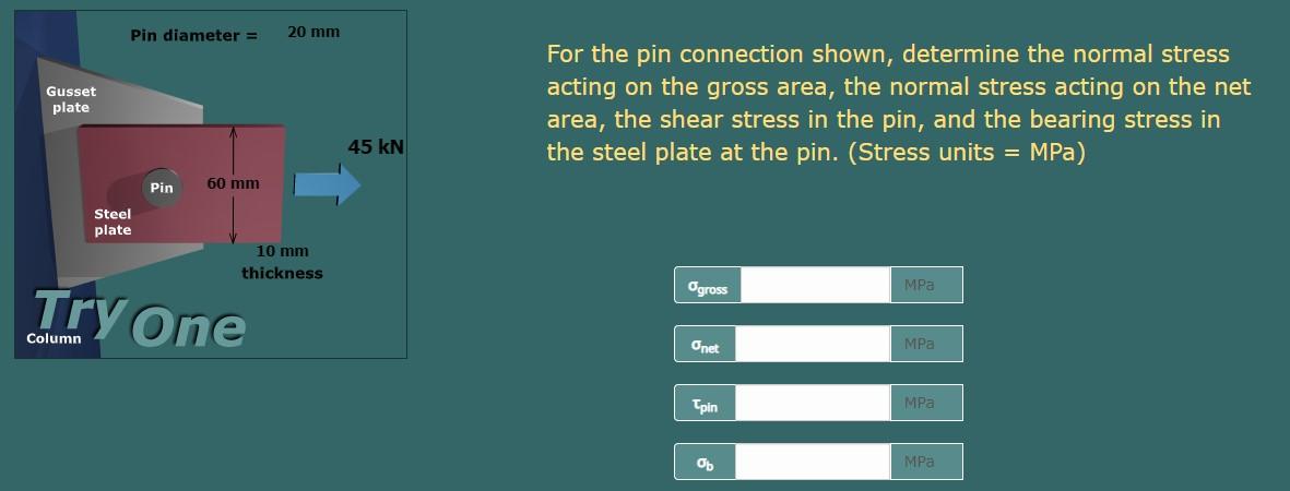 Solved For the pin connection shown, determine the normal | Chegg.com