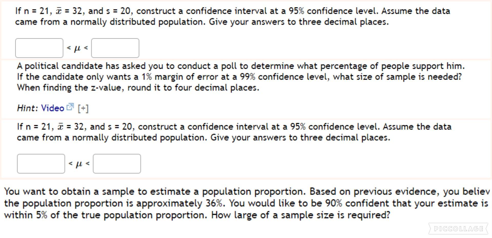 Solved If N 21 A 32 And S Construct A Confide Chegg Com