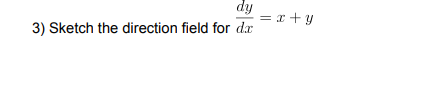 Solved dy = + y 3) Sketch the direction field for do | Chegg.com
